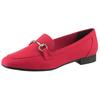 Slipper MARCO TOZZI, Damen, Gr. 40, rot, Textil, unifarben, Veloursleder, elegant, Schuhe, Blockabsatz, Loafer, Businessschuh mit Schmuckspange
