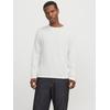 Rundhalspullover JACK & JONES "JJEGEORGE KNIT CREW NECK NOOS", Herren, Gr. L, rot (cloud dancer), Strick, Obermaterial: 85% Baumwolle, 15% Polyester, unifarben, modisch, relaxed fit taillenbedeckt, Rundhals, Langarm Bündchen, Pullover, in Strick Optik
