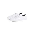 Sneaker TOMMY HILFIGER "ICONIC LONG LACE SNEAKER", Herren, Gr. 44, weiß, Baumwolle, sportlich, Schuhe, Freizeitschuh, Halbschuh, Schnürschuh mit gespolstetem Schaftrand