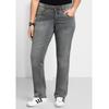 Stretch-Jeans SHEEGO "Große Größen", Damen, Gr. 23, Kurzgrößen, blau (grau denim), Obermaterial: 98% Baumwolle, 2% Elasthan, unifarben, casual, lang, Jeans, »Die Gerade« mit Used-Effekten