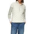 Steppweste S.OLIVER, Damen, Gr. 44, weiß (sanftes weiß), Steppware, Obermaterial: 100% Polyester. Futter: 100% Polyester, Strukturmuster, casual, regular fit taillenbedeckt, Westen, mit Stehkragen