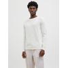 Rundhalspullover JACK & JONES "JJEBREEZE KNIT CREW NECK SN", Herren, Gr. M, rot (cloud dancer), Strick, Obermaterial: 100% Baumwolle, unifarben, modisch, regular fit taillenbedeckt, Rundhals, Langarm Bündchen, Pullover, mit Rundhalsausschnitt