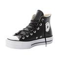 Sneaker CONVERSE "CHUCK TAYLOR ALL STAR LEATHER PLATFORM", Gr. 41, schwarz-weiß (schwarz, weiß), Leder, sportlich, Schuhe, Sneaker aus weichem Leder