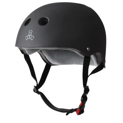 Triple Eight Certified Adjustable Sweatsaver Helmet - Black Rubber, Size S/M