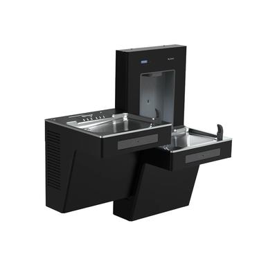 Sloan 33820030 DropSpot Wall Mount Bi Level Drinking Fountain w/ Bottle Filler - Refrigerated, Filtered, Black, 115 V