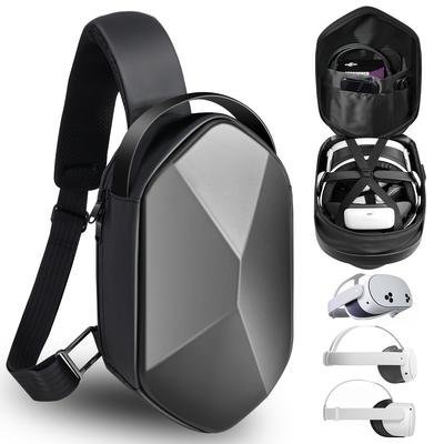 TEMU Sarlar Fashion Hard Travel Case For Oculus 3/3s/, /m3pro Capacity Compatible With Design/ All Elite Head Strap Accessories, Crossbody Sling Backpack To Quest2 And Quest3