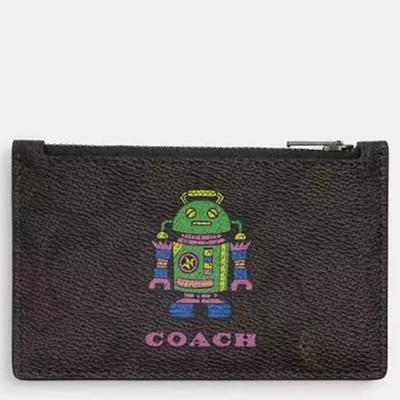 Coach Bags | Coach Cosmic Coach Zip Card Case With Robot Print Nwt 2024 | Color: Brown | Size: Os