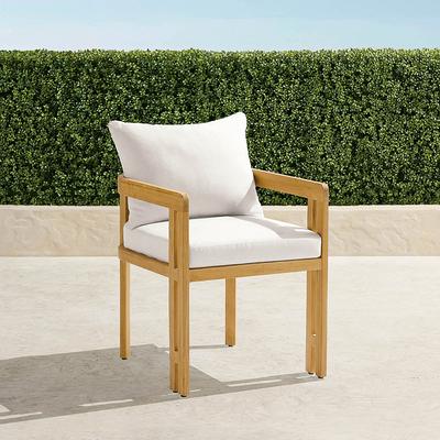Set of 2 Porticello Dining Chairs with Cushions in Natural Teak - Georgina Floral Glacier - Frontgate