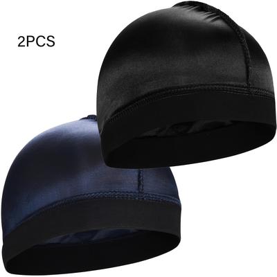 TEMU 2pcs Haircube Men's Caps, Soft & Stain-resistant, Breathable Sleep Bonnets With High Elasticity For Long Hair Image