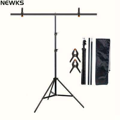 TEMU Newks T-shaped Adjustable Backdrop Stand, 6.5x4.9ft Photo Support System, Sturdy Screen Frame Kit With 2 Spring Clamps And Carry Bag For , Game Streamers, Photography Image
