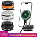 Supporto magnetico per telefono per auto con aspirazione a vuoto da 15 W Supporto di ricarica per palestra con specchio pieghevole per iPhone 16 15 14 13 12 11 Pro Max Samsung