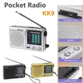KK9 Mini Radio FM Radio tascabile portatile Display digitale LCD Radio AM FM a banda intera Radio a batteria con antenna telescopica