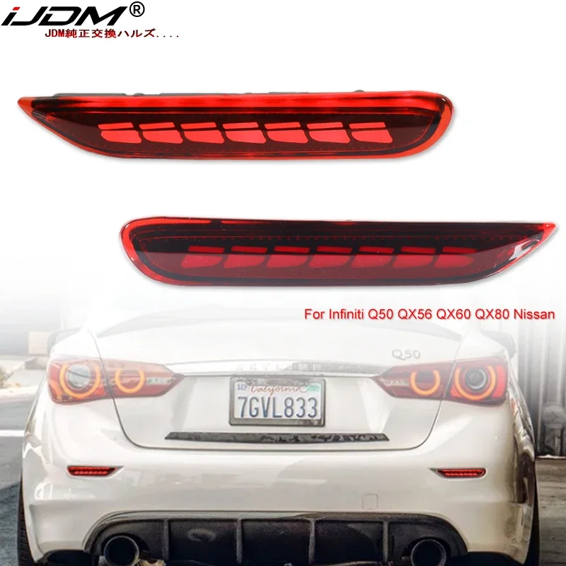 Per Nissan X-trail T32 Rogue Qashqai J11 Leaf Pathfinder Per Infiniti Q50 QX60 JX35 LED Paraurti Posteriore Riflettore Luci Lampade di Coda