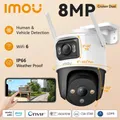 IMOU Cruiser Dual 8MP 3 + 5 Dual Lens Telecamera di sicurezza esterna PT Smart Home CCTV Telecamera IP Telecamera di sorveglianza per rilevamento veicoli