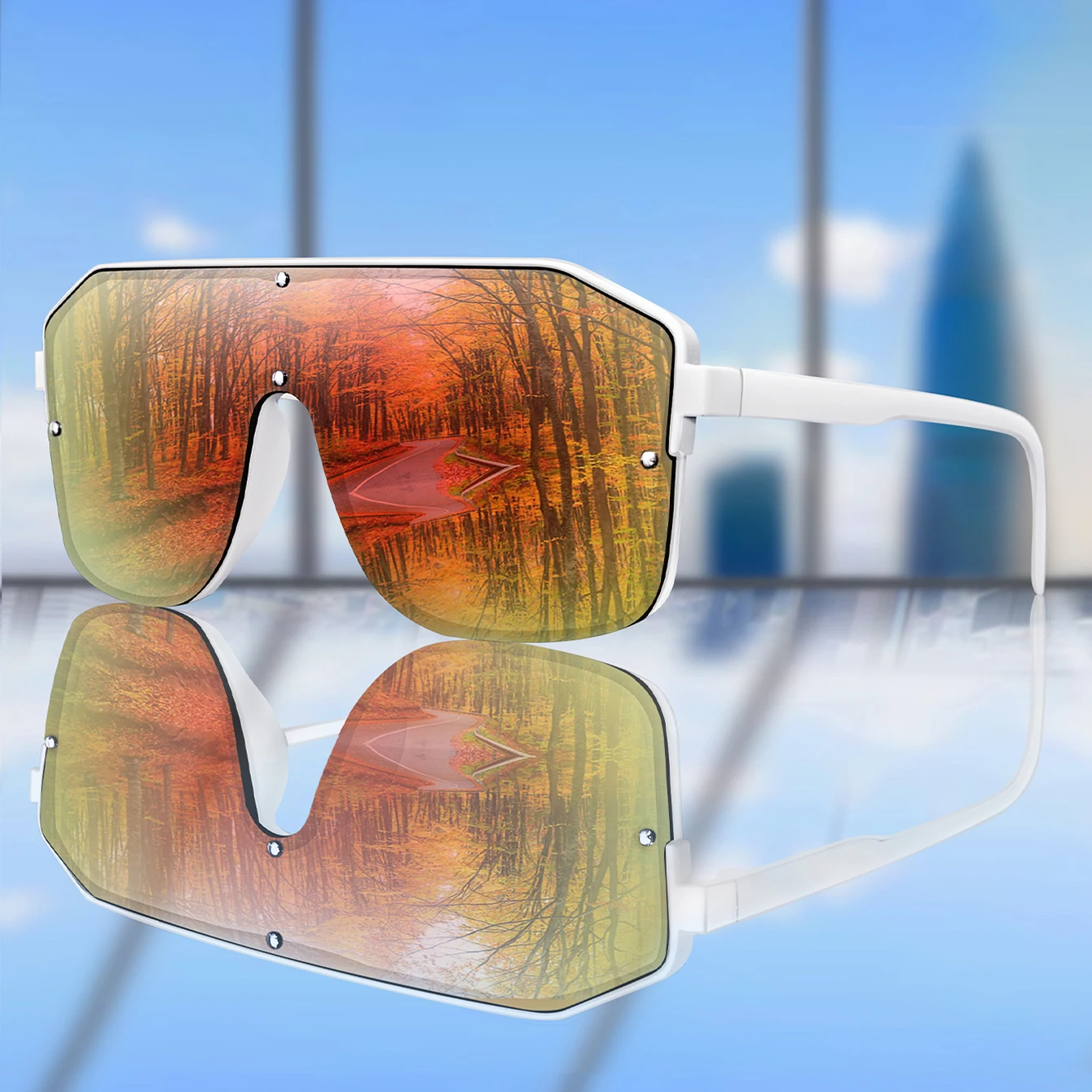Fashion Square Großen Rahmen Sonnenbrille Männer Frauen Radfahren Winddicht UV Schutz Brille Outdoor Sport Fahren Reise Brillen Image