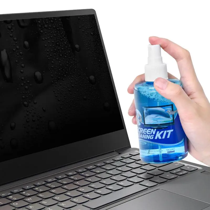 Kit per la pulizia dello schermo Kit per la pulizia dei monitor Detergente per monitor per TV intelligenti Monitor e auto Detergente per laptop Include bottiglia da 200 ml con