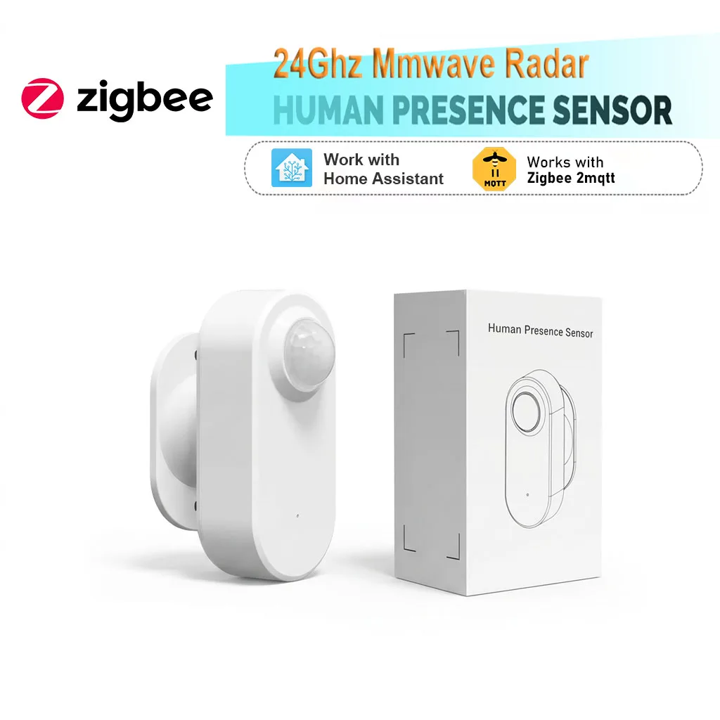 Zigbee 3.0 menschlicher Anwesenheitssensor 24G MmWave Radar + PIR, Helligkeitserkennung. Verwenden Sie die Batterieunterstützung Zigbee2mqtt Home Assistant Image