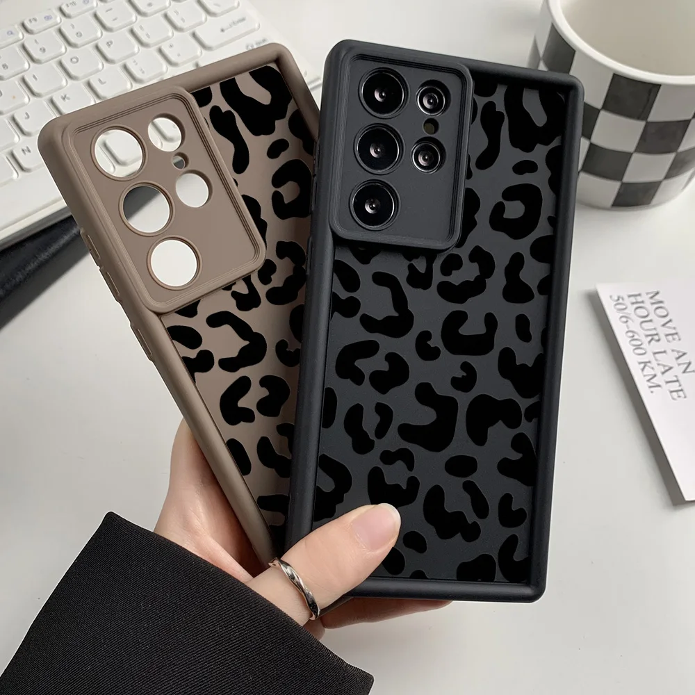 Silikon Leopard Telefon Fall Für Samsung A55 5G Galaxy A54 A15 A35 A34 A52 A53 A25 A24 A32 A33 a16 A06 A05 A05s A12 Abdeckung Funda Image