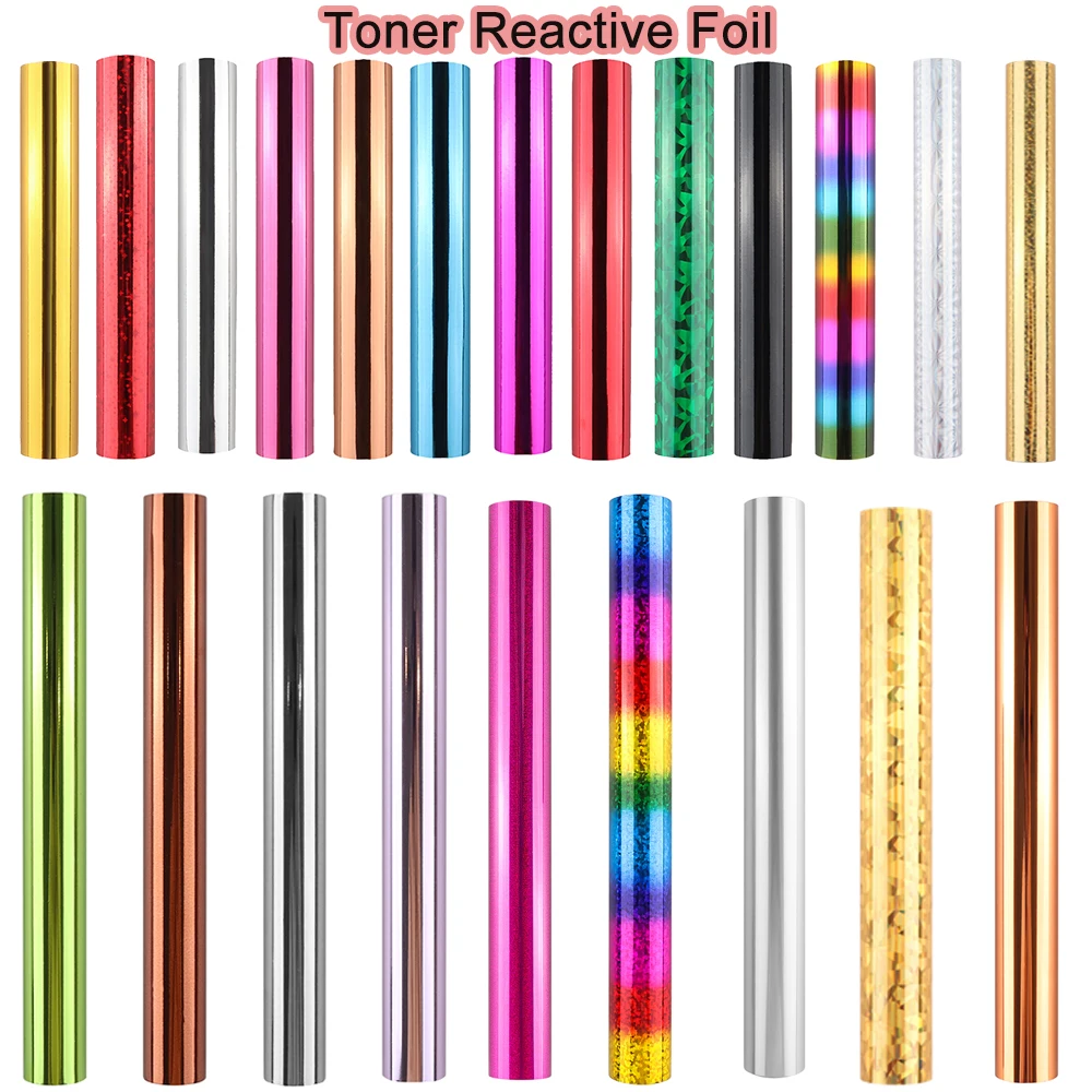 Feuille réactive de toner activée par la chaleur, feuille d'estampage à chaud, feuille de papier par imprimante laser et plastifieuse pour l'artisanat de cartes de bricolage, 5m x 19.3cm