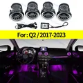 Sfiato LED a 256 colori per Audi Q2 2017-2023 Lampada decorativa per interni auto Turbina Condizionatore d'aria Ugello di uscita Luce ambientale Refit