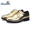 Männer Formale Leder Schuhe Luxus Mode Hochzeit Oxford Schuhe Männer Marke Männer Kleid Schuhe Gold