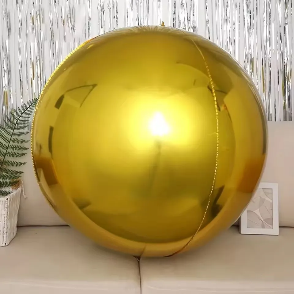 30 Zoll Silber Gold 4D Ballon Folie Mylar Kugel Ballon für Geburtstagsfeier Hochzeit Valentinstag Babyparty Dekoration Globos Image