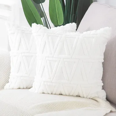 Kissenbezüge, 2er-Set, superweiche Boho-Samt-Kissenbezüge, dekorative, strukturierte Kissenbezüge für Sofa und Schlafzimmer Image