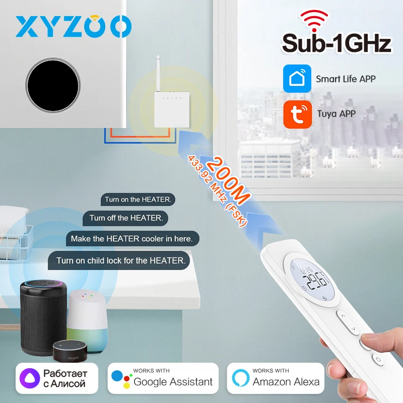 Tuya Smart Home WiFi Thermostat RF433 Drahtlose Boden Heizung Wasser Gas Kessel Smart Leben Temperatur Fernbedienung & Empfänger Image