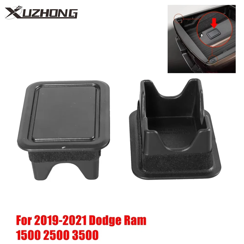 1 paar Stake Tasche Abdeckungen Hinten Schwarz Lkw Bett Schiene Stapel Stecker Kappen Schwanz Box Tasche Schutz Für Dodge Ram 2019-2021 1500 2500 Image
