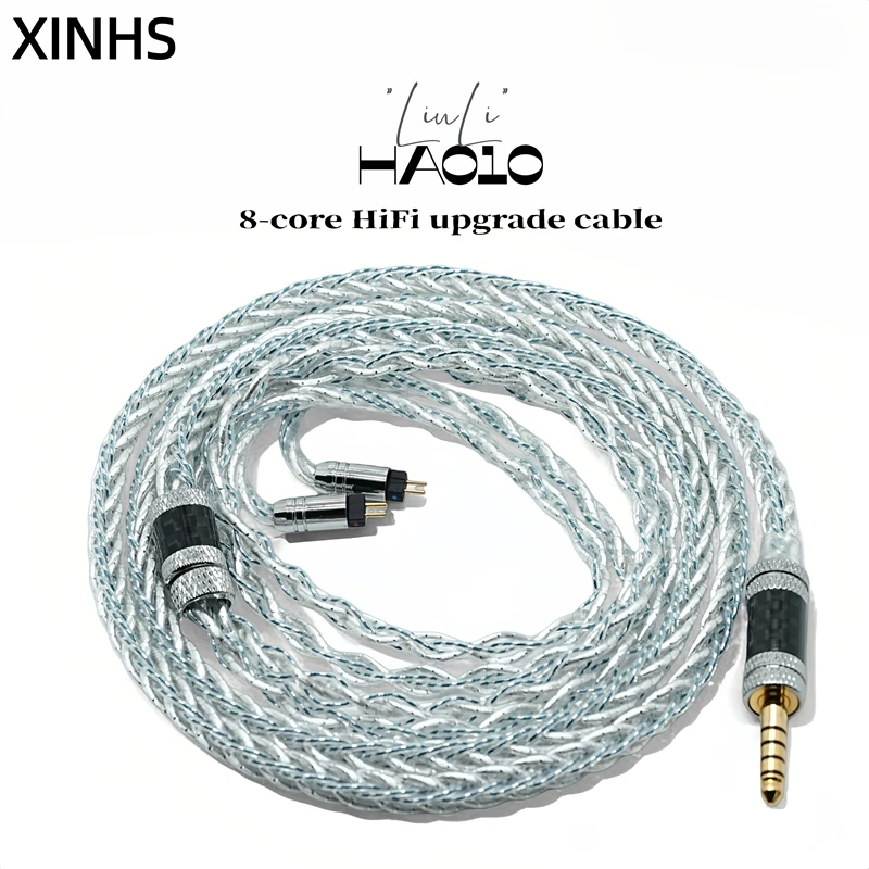 XINHS HA010 LiuLi HiFi-Upgrade-Kabel, hoch sterlingsilber, Palladium-beschichtet + 7N OCC 4,4 mm symmetrisches Kabel für IEMS Zero2 Celest Image