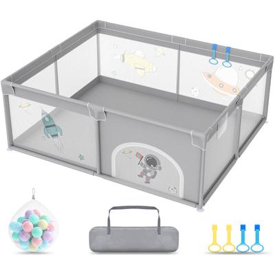 AUFUN Baby Laufgitter Laufstall Absperrgitter 180x150cm Aktivitätszentrum mit Rutschfester Basis, Image