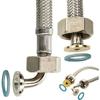 Edelstahl-Zulaufschlauch 1,50 m x 3/4 Zoll dn 13 - für Wasch- und Spülmaschinen - dvgw - Tecuro