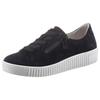 Plateausneaker GABOR, Damen, Gr. 41, blau (dunkelblau), Ziegenveloursleder, unifarben, sportlich, Schuhe, mit zwei Reißverschlüssen, Freizeitschuh, Halbschuh, Schnürschuh