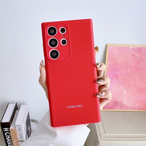 Handy Hülle Handyhüllen Für Samsung Galaxy S25 S23 Ultra Plus Silikonhülle Stoßrahmen Vollschutz Staubdicht Einfarbig TPU Image