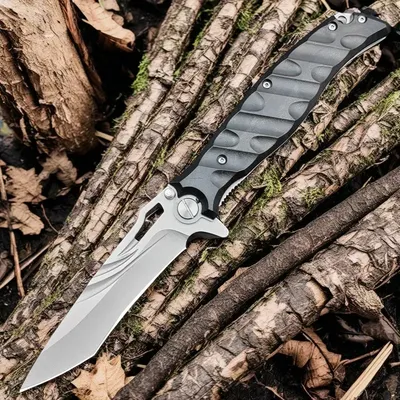 Outdoor Stainless Steel Knife, Easy to Carry, Fast Cutting Speed, Built-In Locking Device, with