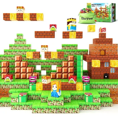 108PCS Magnetic Blocks Building Toys - Build Mine Magnet World Game Adventure Set 1'' Magnet