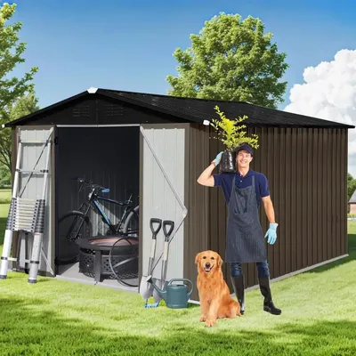 Storage Shed Outdoor Garden Shelter Garden Tool Sheds for Backyard Patio Lawn Large Outdoor Shed