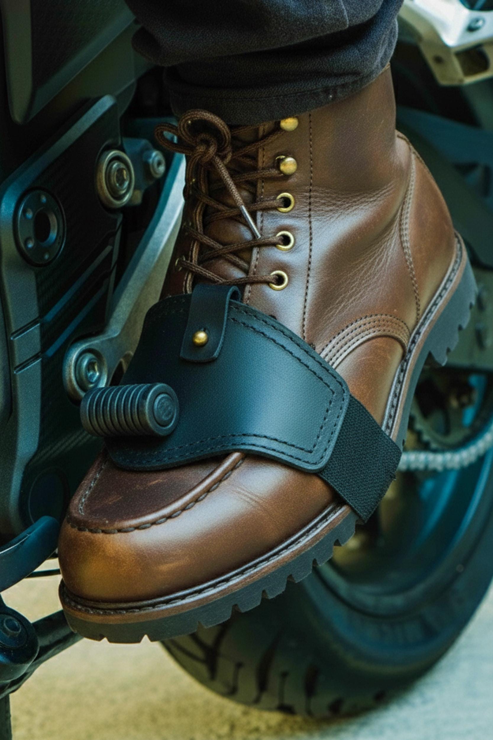 Protezione per la leva del cambio della moto, protezione in pelle per la scarpa del cambio, accessorio da moto, regalo per motociclisti