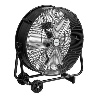 Boltic 24" Black Powder-Coat 3-Speed 360-Degree Tilt Portable Industrial Drum Fan - 8,750 CFM, 120V, 1 Phase, 1/3 hp
