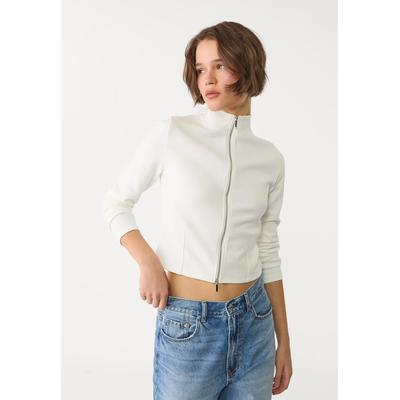 Stradivarius Fitted sweatshirt with zip Ecru S