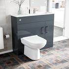 Nes Home James 1000mm Freestanding Grey MDF Slimline Vanity, Basin, WC Unit & BTW Toilet