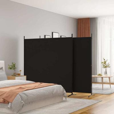 TEMU 3-piece Black Room Divider 525x180 Cm, Foldable , Blocker, Background Wall Image