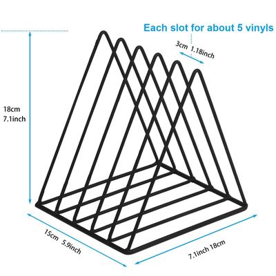 TEMU 1pc Metal Triangular Storage Rack, Vinyl Record Storage Holder, 5-slot Magazine Book Album Display Rack, Simple Desktop File Sorter Organizer, For Home Office Dorm () Image
