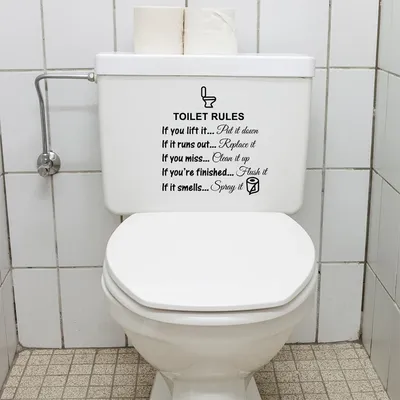 Toilettenregeln, Toilettenaufkleber, Badezimmer, Badezimmer, abnehmbare Heimdekoration, Image