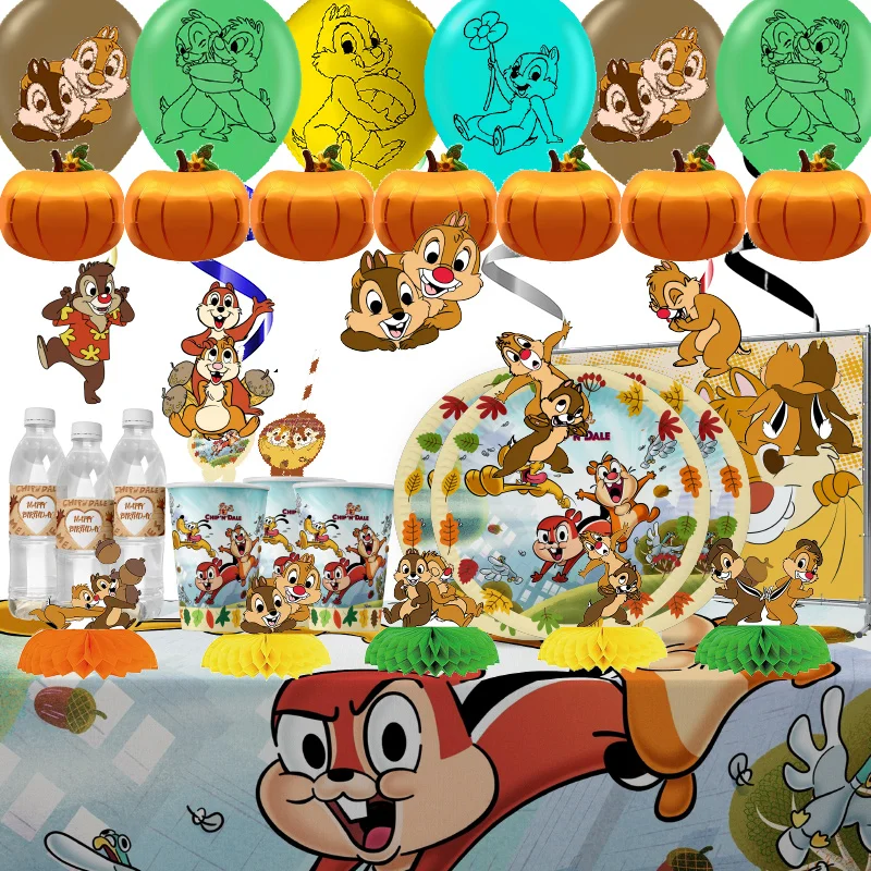 Disney Chip 'n' Dale Thema Freunde Party Festival Feier Einweg Tischdecke Stroh Dekoration Baby party Verpackung Versorgung Image