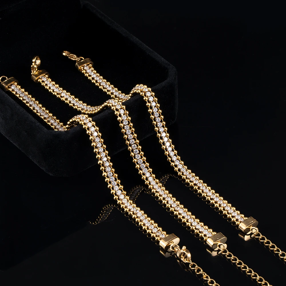 1pc Edelstahl mit Zirkonia Armband Basis Vergoldung Armband Einstellung Image