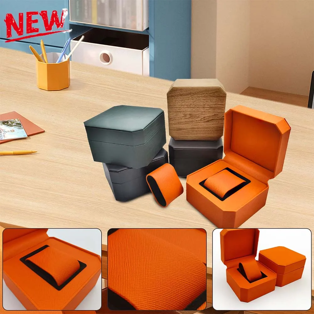 Uhr Aufbewahrungsbox PU Einzeluhr Vitrine Armbanduhr Uhrenhalter Reise Schmuck Uhr Organizer für Männer Geschenk mit Kissen