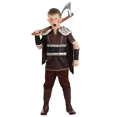 Halloween Kindertag Bühnenaufführung Sammeln Party Nordic Viking Boy Warrior Cosplay Kostüm Image