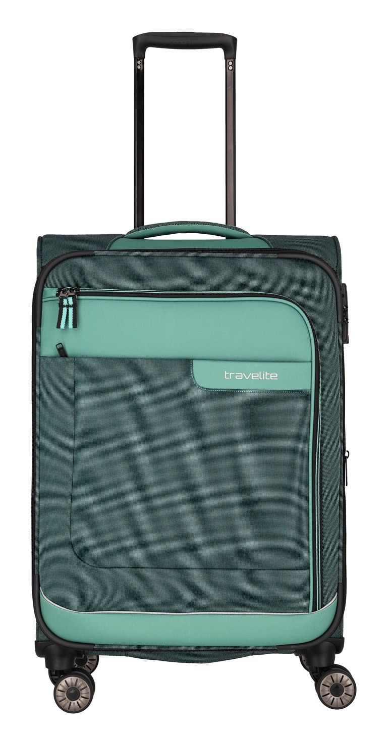 Weichgepäck-Trolley TRAVELITE "VIIA, verschiedene Größen und Farben", Gr. B/H/T: 44 x 67 x 29 70, braun (eukalyptus), Polyester, mehrfarbig, Koffer, Reisegepäck Trolley Koffer Weichgepäck TSA Schloss Image