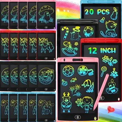 20pcs 12-inch LCD writing and drawing board, eye protection screen, smooth writing, one key to